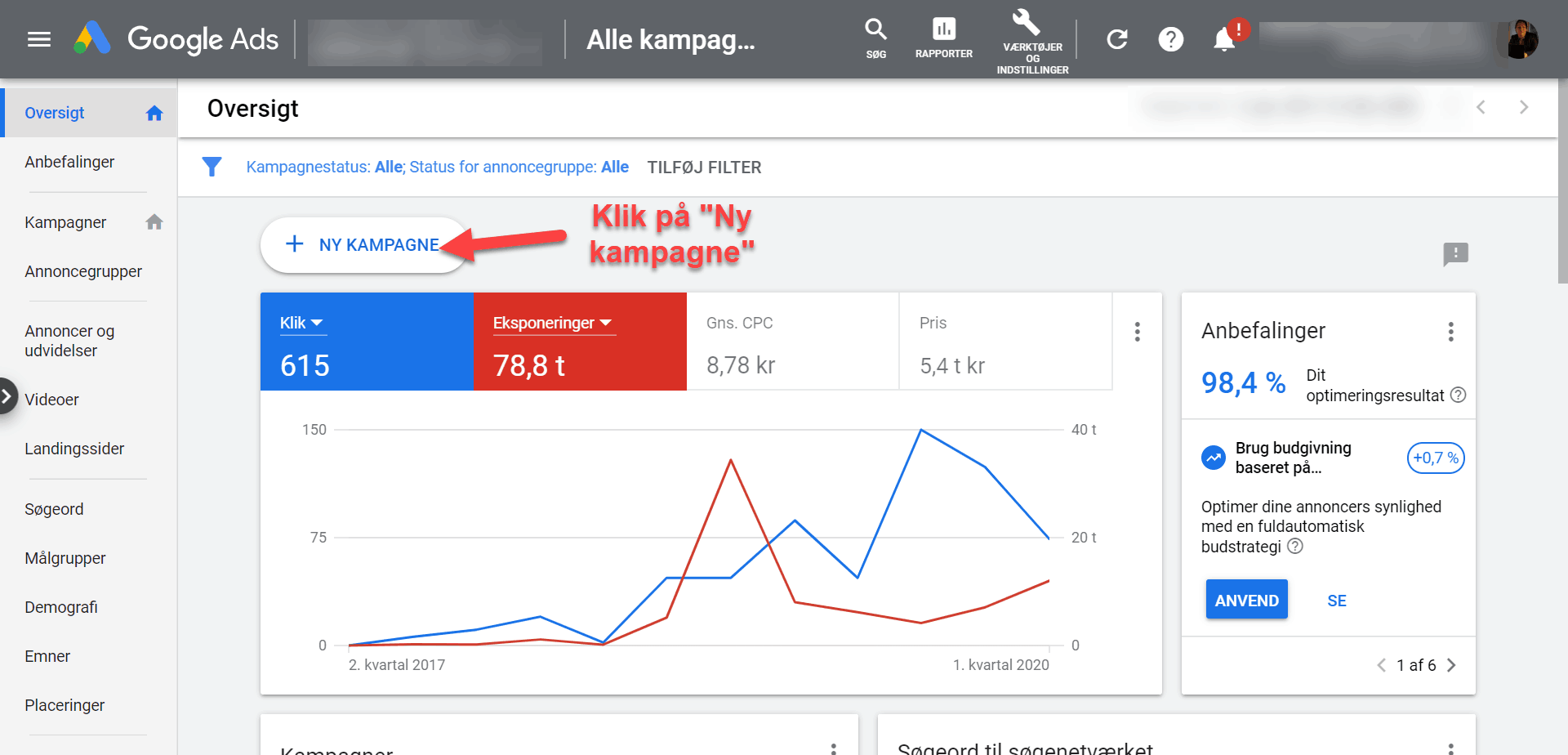 opret kampagne google ads remarketing